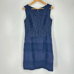 Joseph Ribkoff Dress Navy Blue Dress Lace At Top Size 8